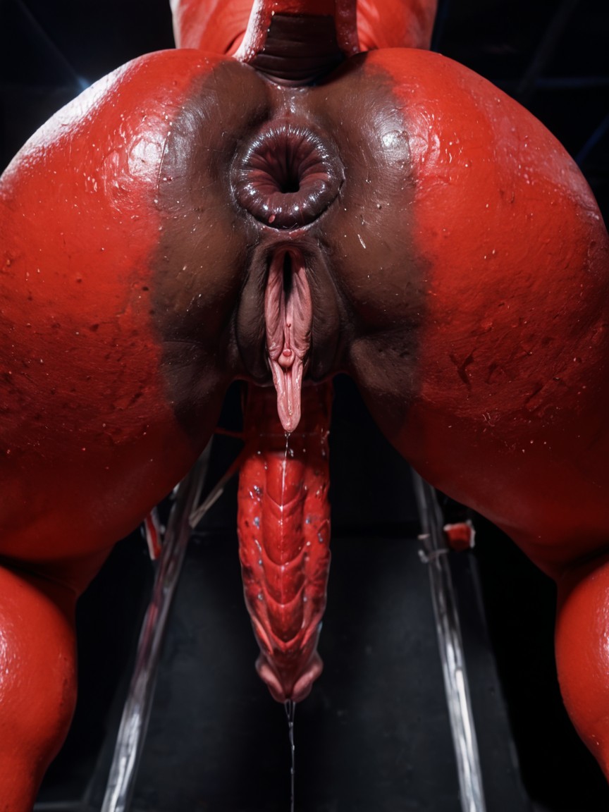 Barbed, Scaly Lizard Black And Red Skin, Ribbed Black Skin AI Porn