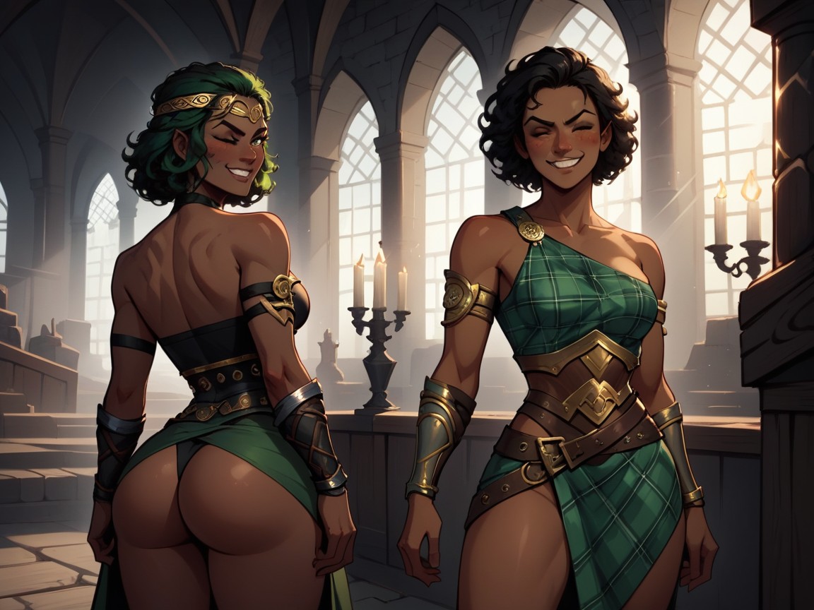 Squared Torso, Noir Lighting, Asymmetrical Breasts Hentai AI Porn