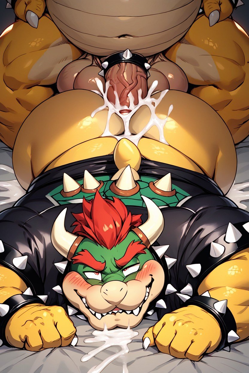 Hyper Balls, Fat Bowser, Tight Leather Jacket Shemale AI Porn