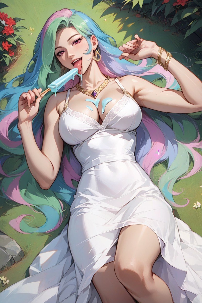 Celestia From Equestria Women, Detailed Face, DressPorno IA transsexuelle