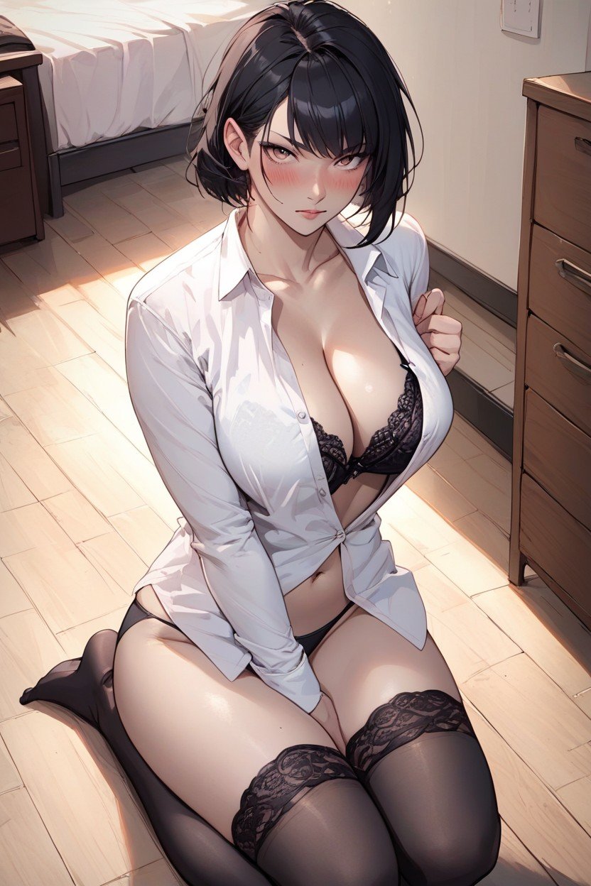 Natural Breasts, Blushing, Pale SkinAI黄漫