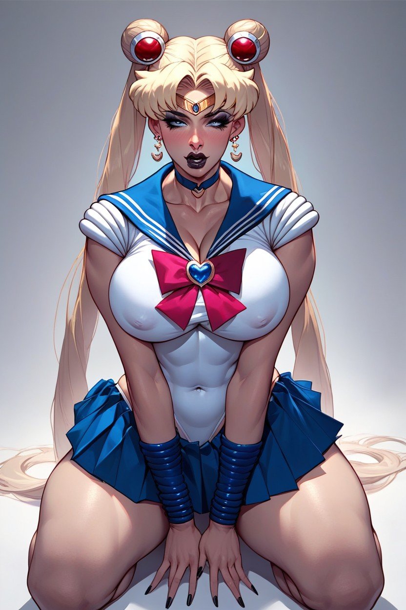 Sailor Moon, Massive Tits, Bimbo Body Shemale AI Porn