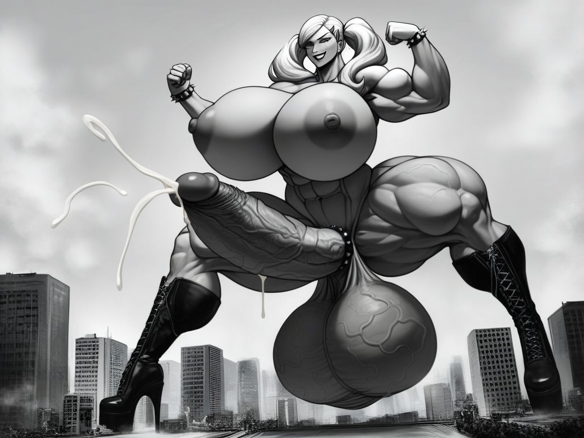 Ann Takamaki, Vieny Cock, Grasping Massive Long Oversized Hyper Cock Breast Shemale AI Porn
