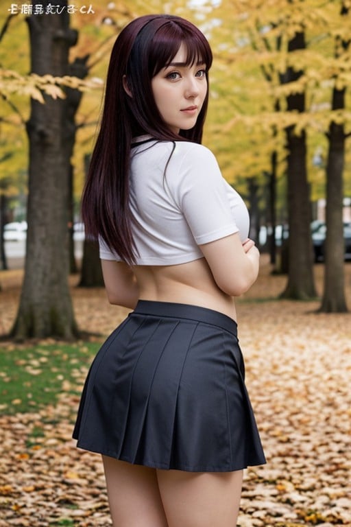 Hinata Cosplay, Straight Hair, Full BodyAI黄漫