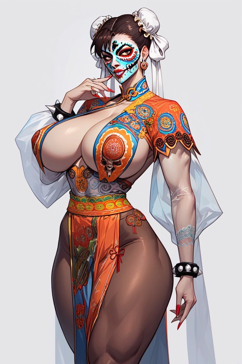 Bimbo Body, Día De Los Muertos Outfit, Massive TitsヘンタイAIポルノ