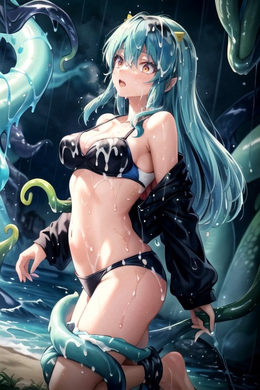 Lum (urusei Yatsura), Roupa De Banho, Garota Slime Pornografia peluda com IA