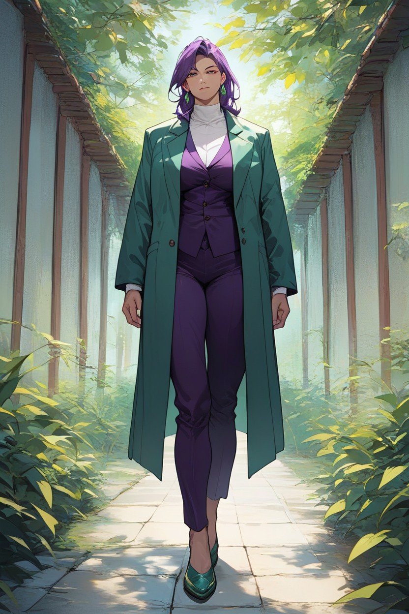 1 Persona, Green Trechcoat, Green StilettosHentai IA