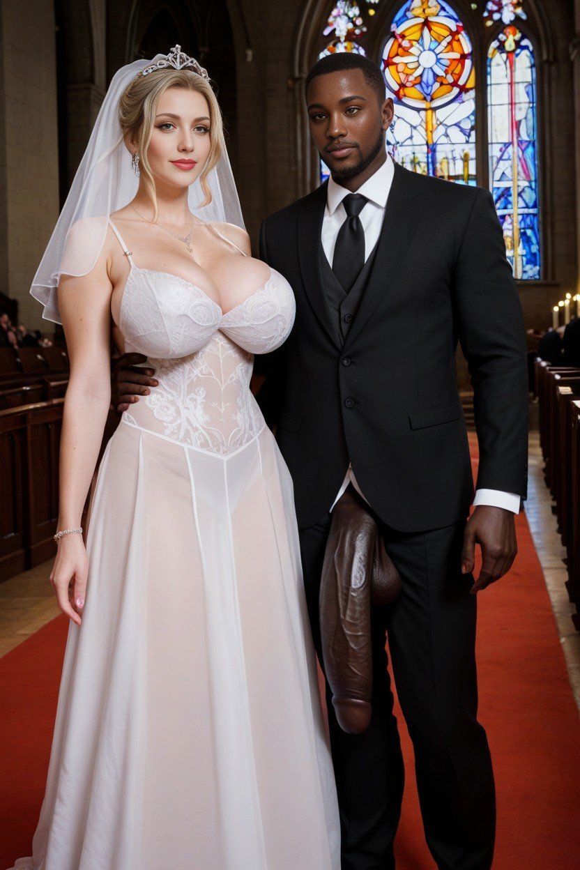 Transparent Weeding Dress, Wedding Ceremony, InterracialPorno IA transsexuelle