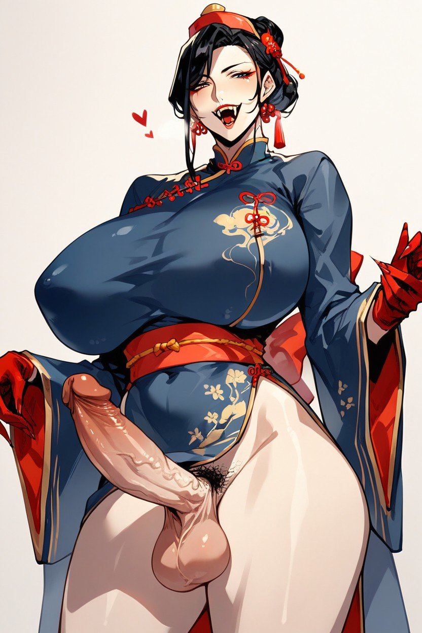 Fangs, Thick, Huge Breasts人妖AI色情