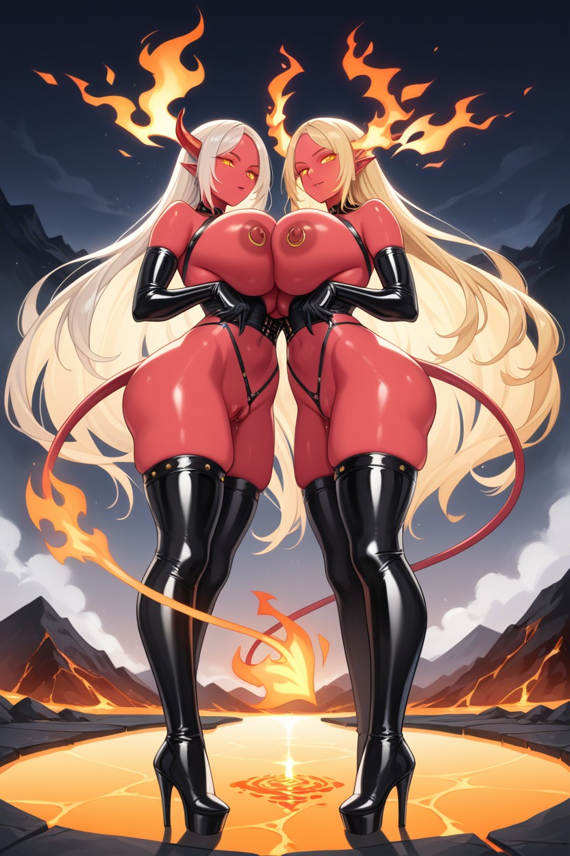 Skinny, Pinky Lips, Demon Tail AI Porn