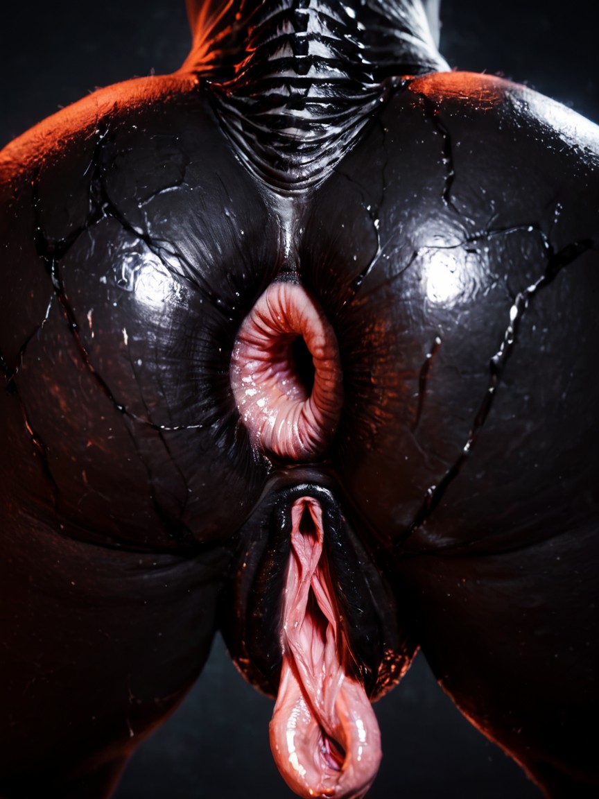 Anthro Black Skin, Wrecked Destroyed Anus, Ultra High Detail AI Porn