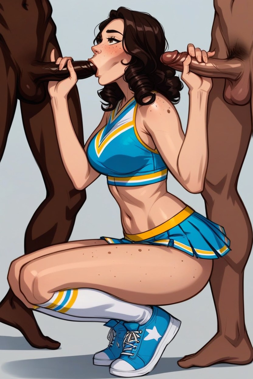 Curly, Interracial, Navel Exposed AI Porn