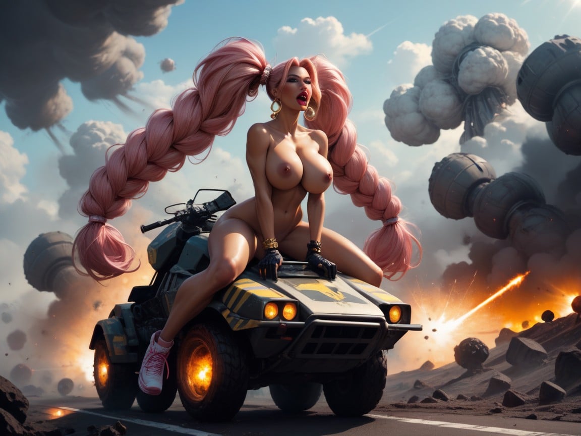 Big Pigtails, Bimbo, Nuclear ExplosionsPorno IA transsexuelle