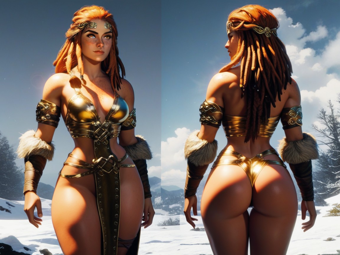 Viking, Nsfw, Rounded Breast Width AI Porn