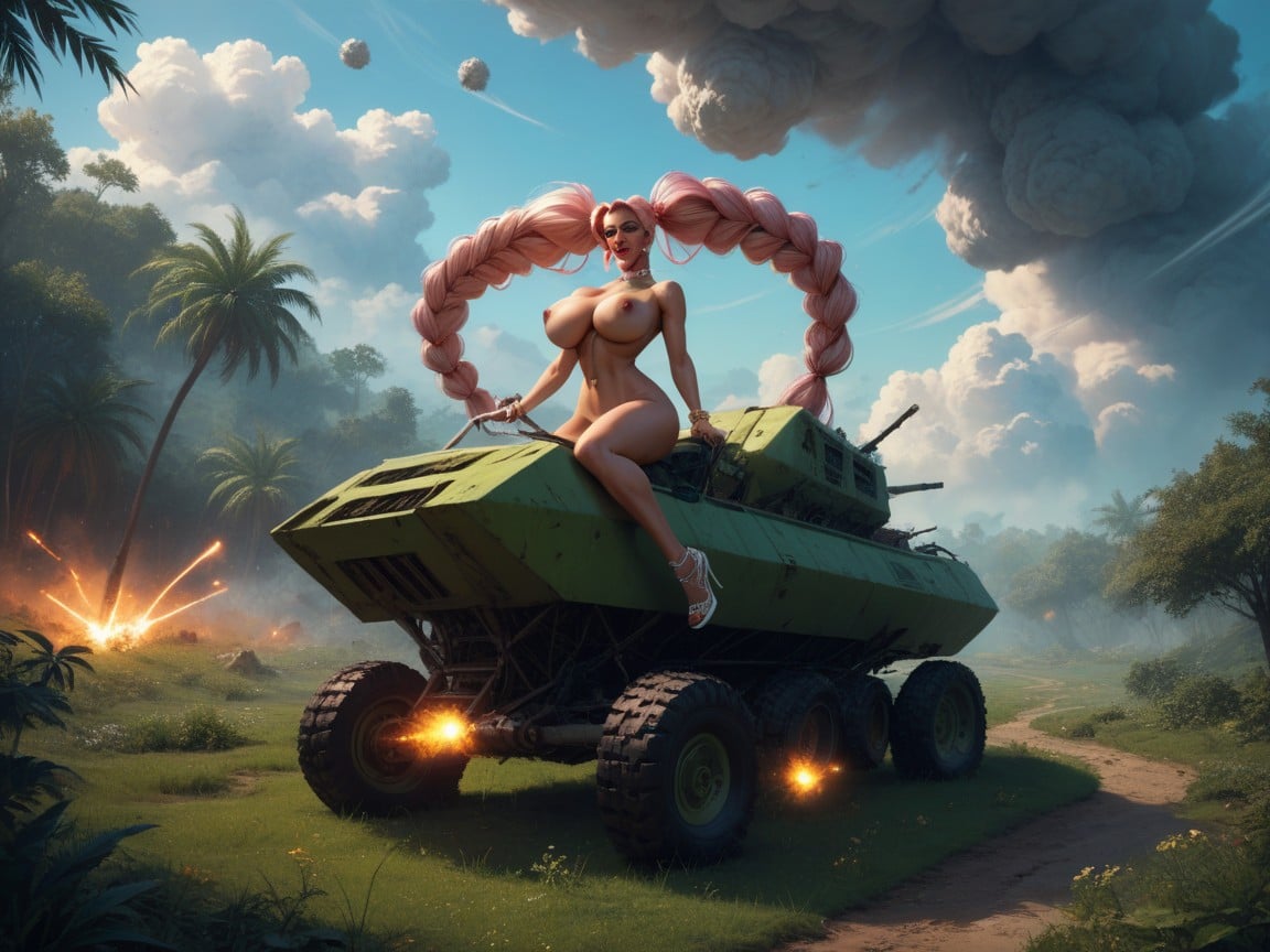 Riding, Big Pigtails, Lush Garden Транссексуалы AI порно