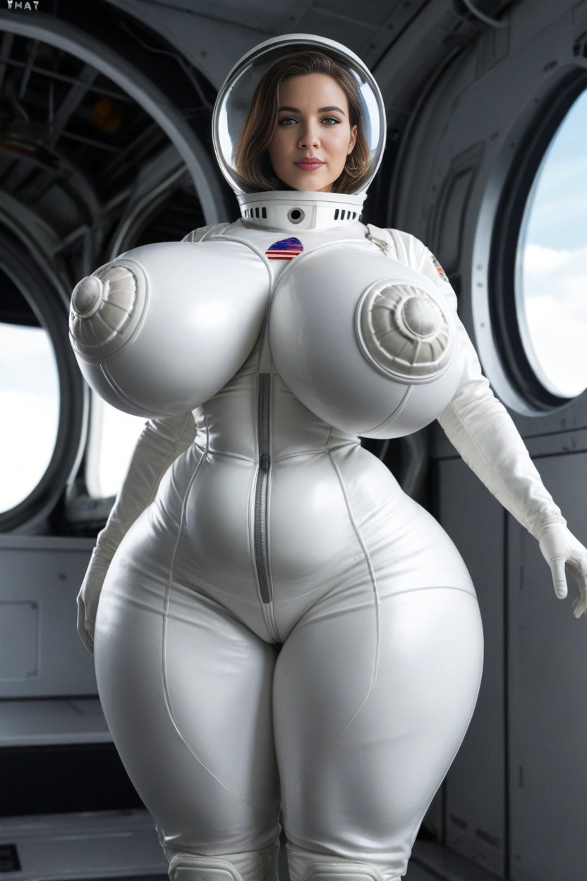 Thighs Bigger Than Waist, Firm Round Breasts, Space Suit Travesti IA Pornô