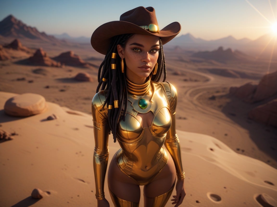 Tan Skin, Alien Woman, Sleek Legs Latina AI Porn