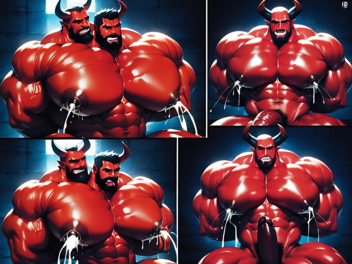 Milking Tits, Apretando Los Pechos, Diablo Porno gay IA