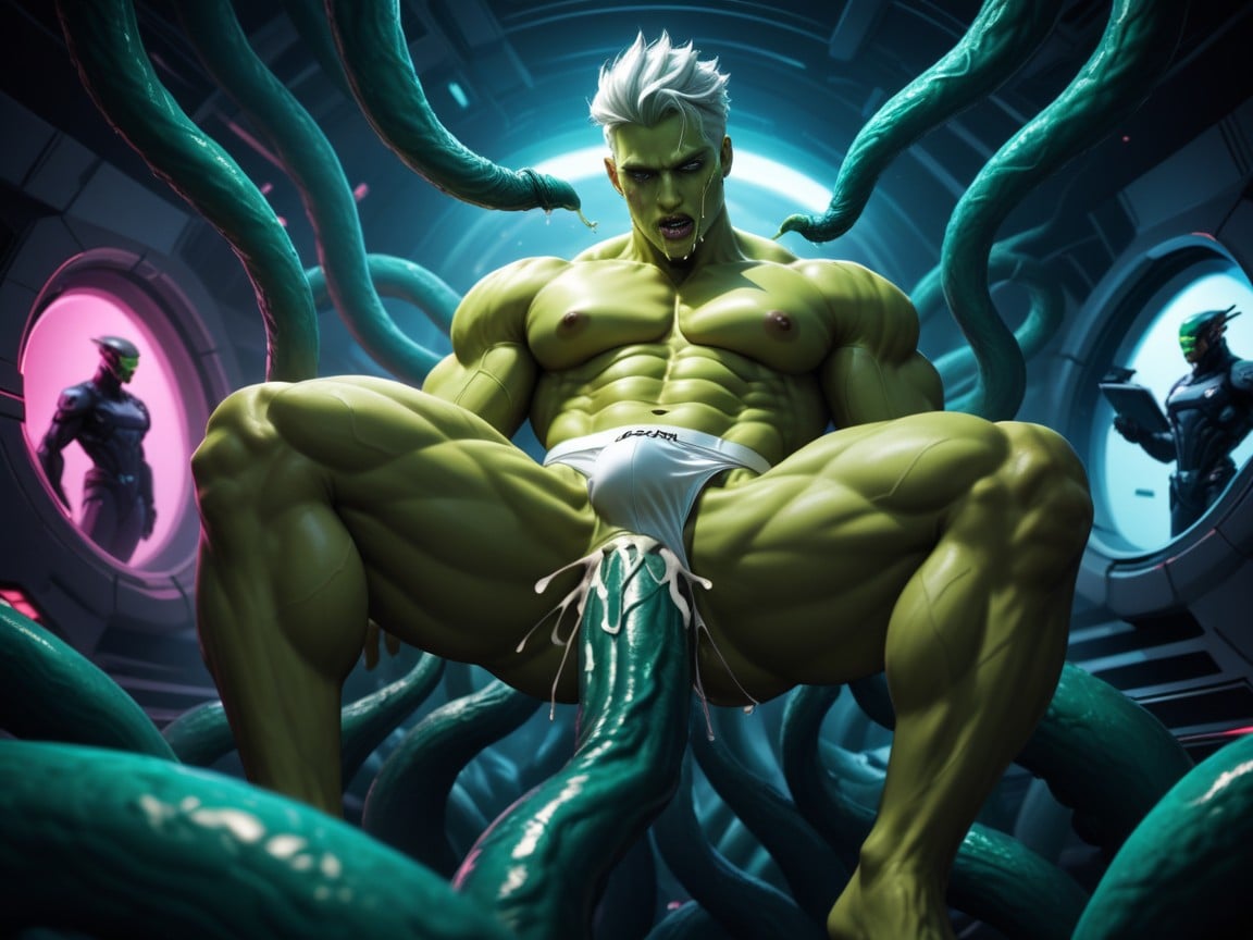 Green Skin, Tentacules, Athletic Body Porno IA Gay