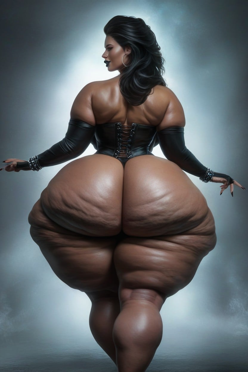 Super Thick Thighs, Extremely Wide Hips, Booty Cheeks Extremely Huge AIポルノ