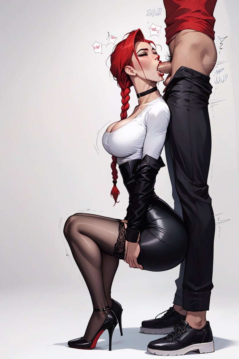 Black High Heels, Tight Waist, Sexy Body Hentai AI Porn