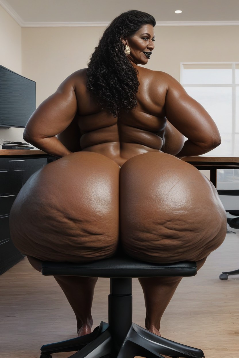 Black Lipstick, Extremely Thick Hips, Fat Hips AI Porn
