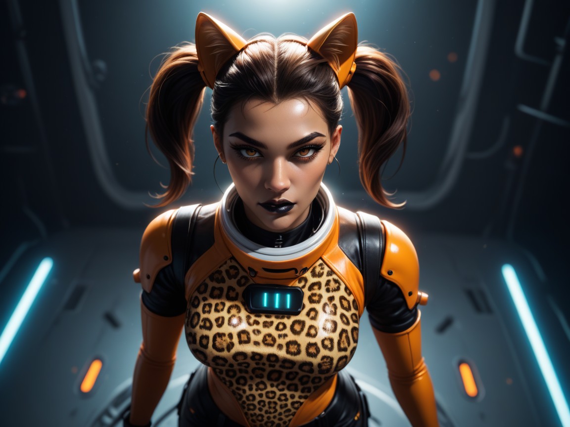 Matching Eyes, Leopard Aliens In Background, Toga Latina AI Porn