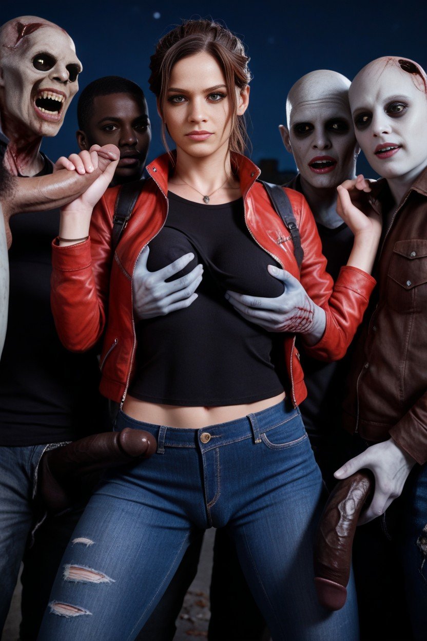 Many Zombies Around, Zombies Caught Claire Redfield, GangbangニューハーフAIポルノ