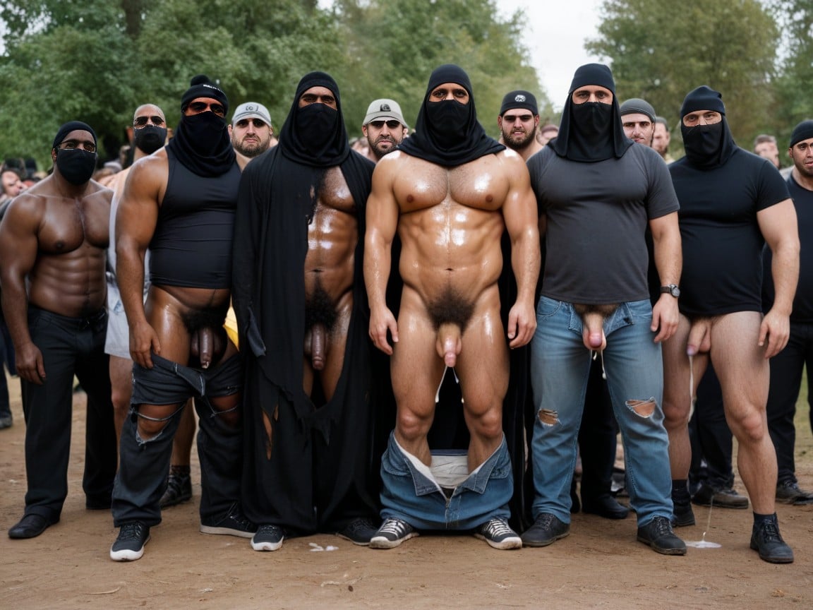 Open Fly, Hairy Cocks, Niqab AI Gay Porn