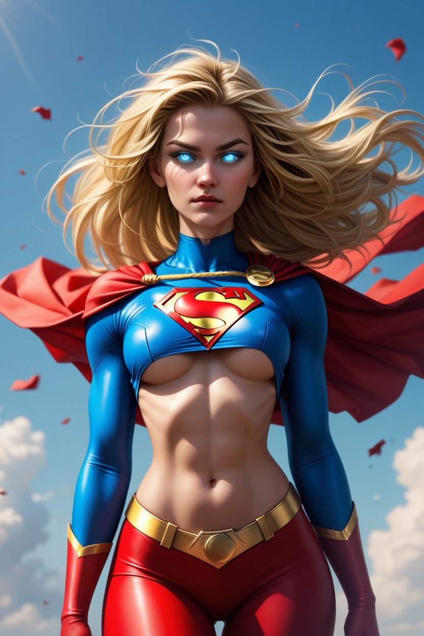 Kara Zor El From Supergirl, Wind In Hair, Straight Hair人妖AI色情