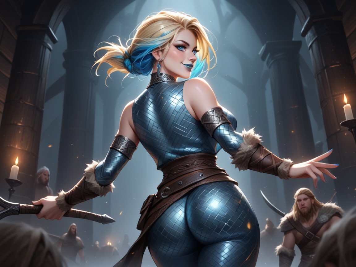 Round Eyes, Viking Background, Backlit Hentai IA