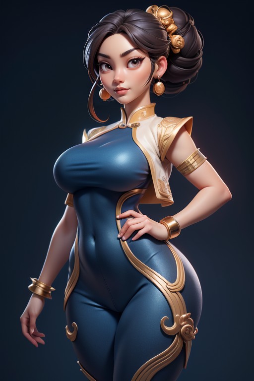 Slanted Eyes, Dark Eyes, Fuller Nose AI Porn