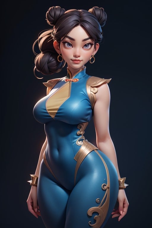 Thick Thighs, Brown Hair, Chun-listreet Fighter AI Porn