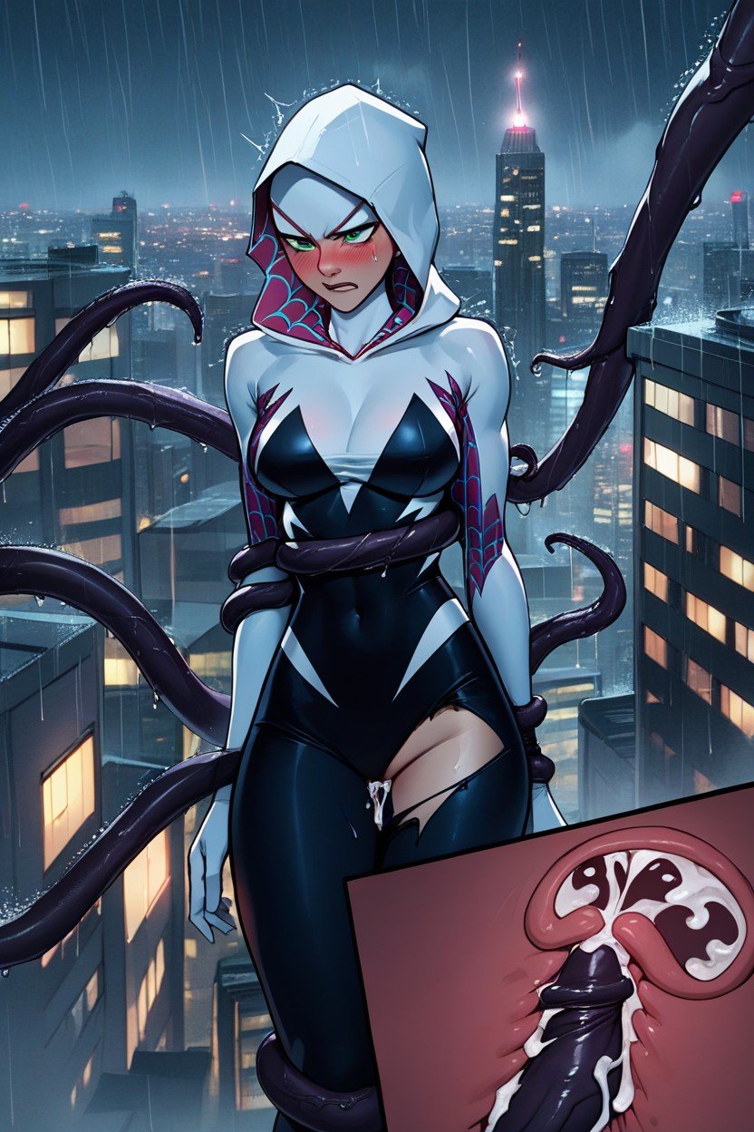 Spider Gwen, 엑스레이, 역겨워하는쉬메일 AI 포르노