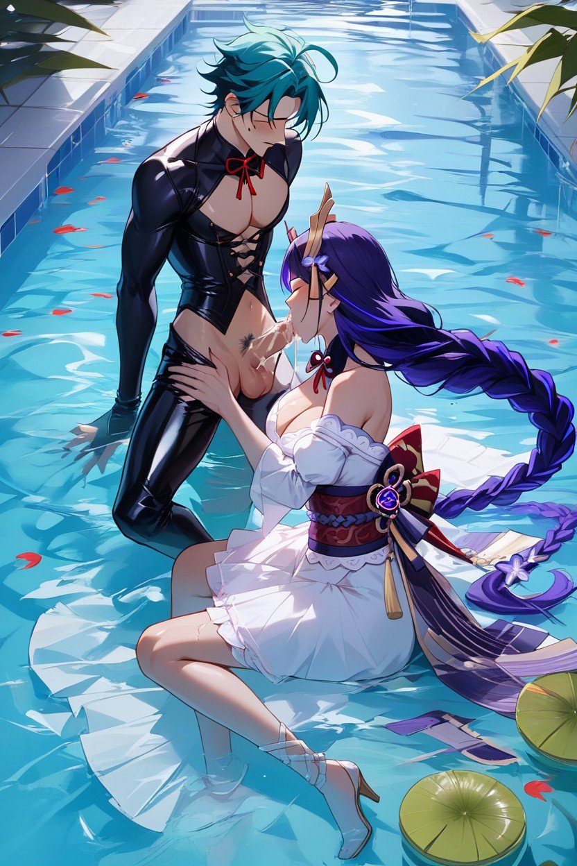 Pool, Hearts, Sucking CockHentai IA