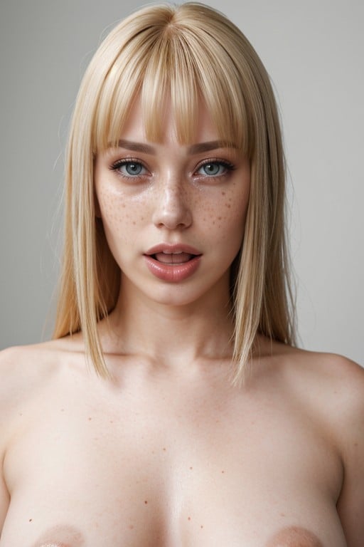 Naked Woman, Pale Skin, Spotlight Shemale AI Porn