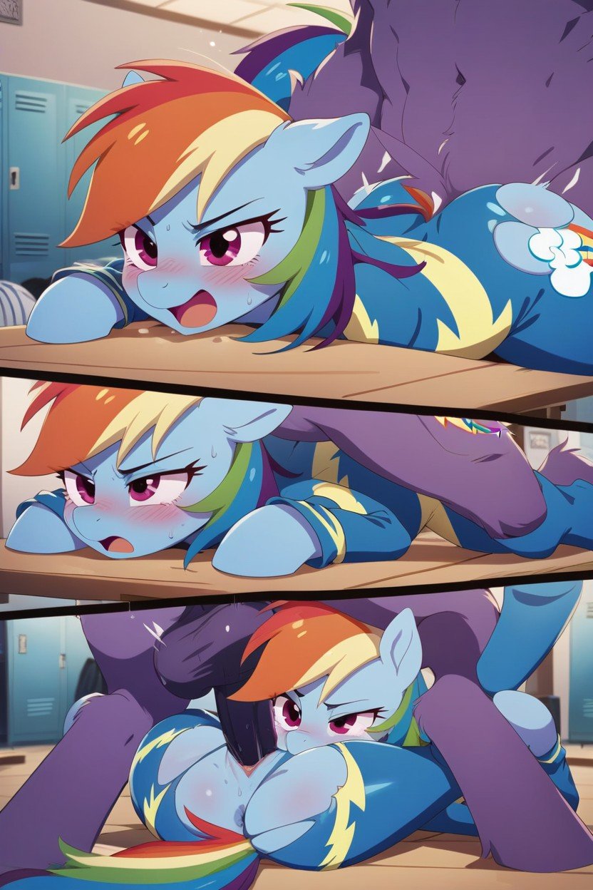 Rainbow Dash Pony Body Full, Mating Press, Full Pony Body WithファーリーAIポルノ