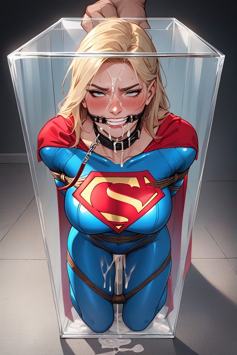 Fullbody View, Supergirl, Supergirl Latex Suit Shemale AI Porn