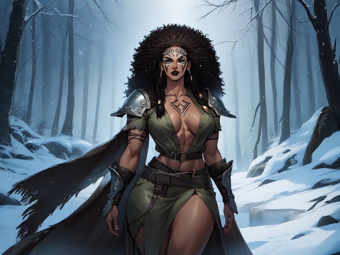 Wearing Camo Viking Clothes, Kurzarm, Nsfw Latina KI Porno