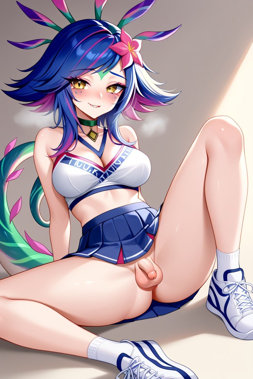 Cheerleader Outfit, 小さい, Knees TogetherニューハーフAIポルノ