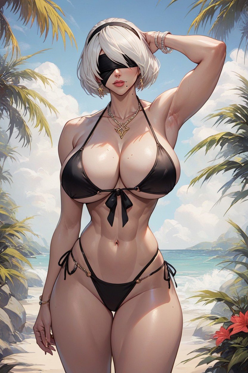 Bikini, B From Nier Automata, Bimbo Body Travesti IA Pornô