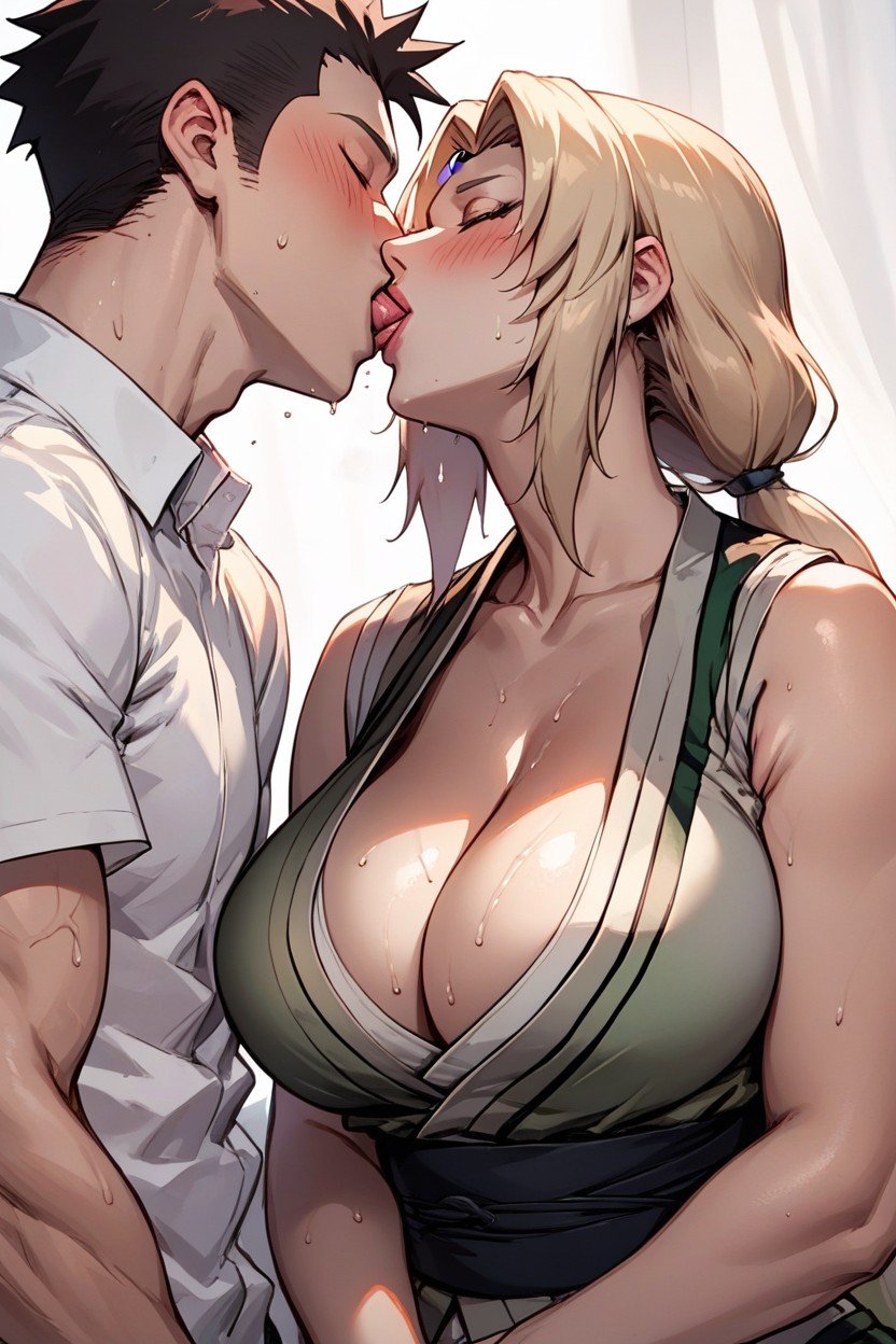 Cleavage, Female Taller Than Male, Tsunade Hentai IA pornografia