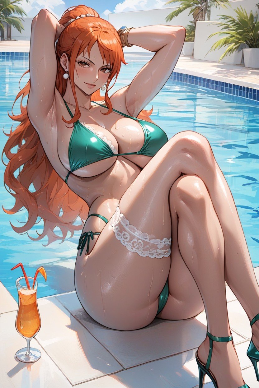 Long Legs, Pool, HornyニューハーフAIポルノ