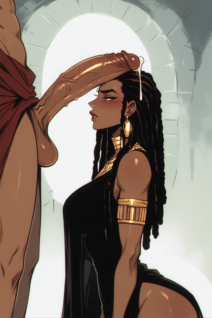 Ancient White Greek Dress, Huge Exposed Glutes, Cave Hentai AI Porn
