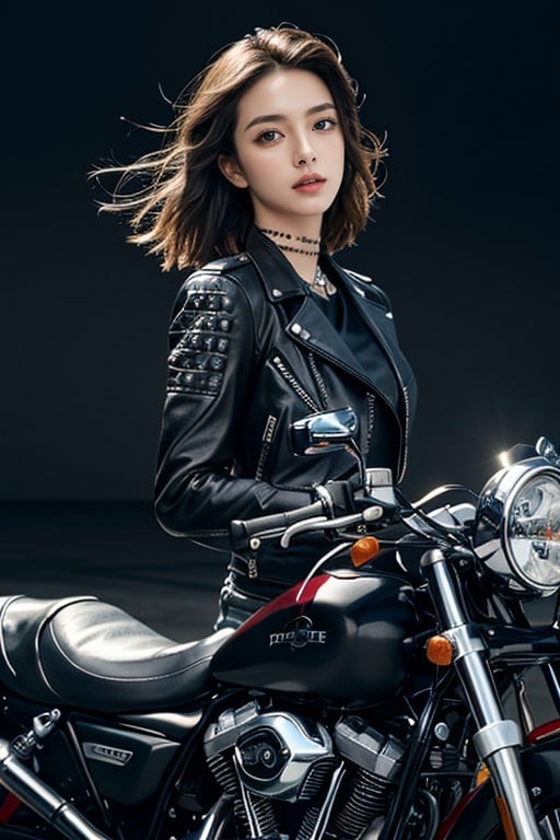 Motorcycle, Sexy, Leather Jacket人妖AI色情