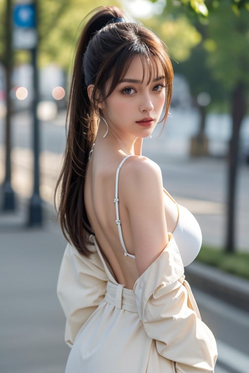 Realistic Photography, Bangs, 风衣人妖AI色情