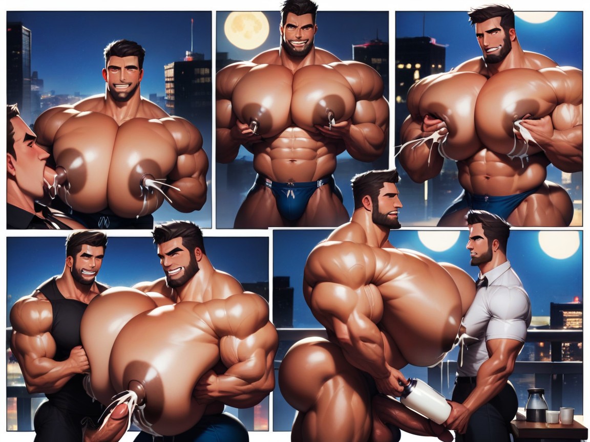 Creampie, Lactation, Man Squeezing Breasts From Behind Porno IA Gay