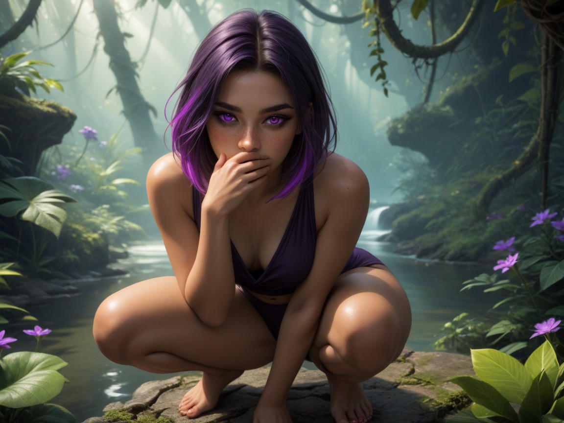 Alien Flora In Background, Alien Plant Woman, Nsfw Latina AI Porn