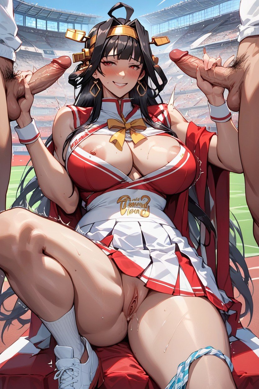 Plaid Panties Around One Leg, Handjob, Kongou Kancolle Pornografia peluda com IA