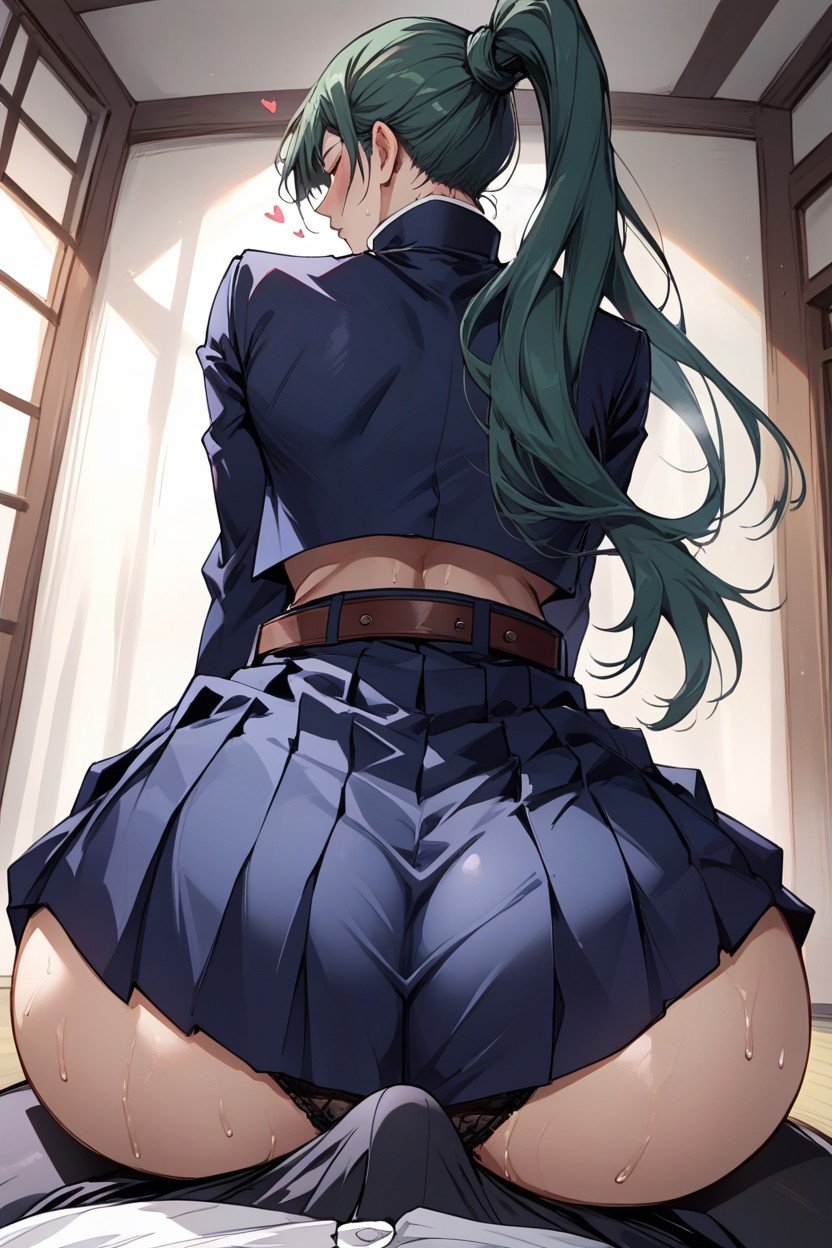 Erection Under Clothes, Dark Blue Clothes, Black_underwear Hentai IA pornografia